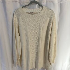 Women's Cream Cable Knit Sweater